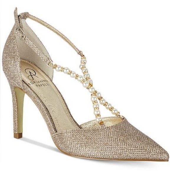 🔴SOLD ⚫️2/$100 ADRIANNA PAPELL bridal heels womens - Picture 1 of 6